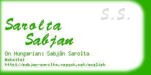 sarolta sabjan business card